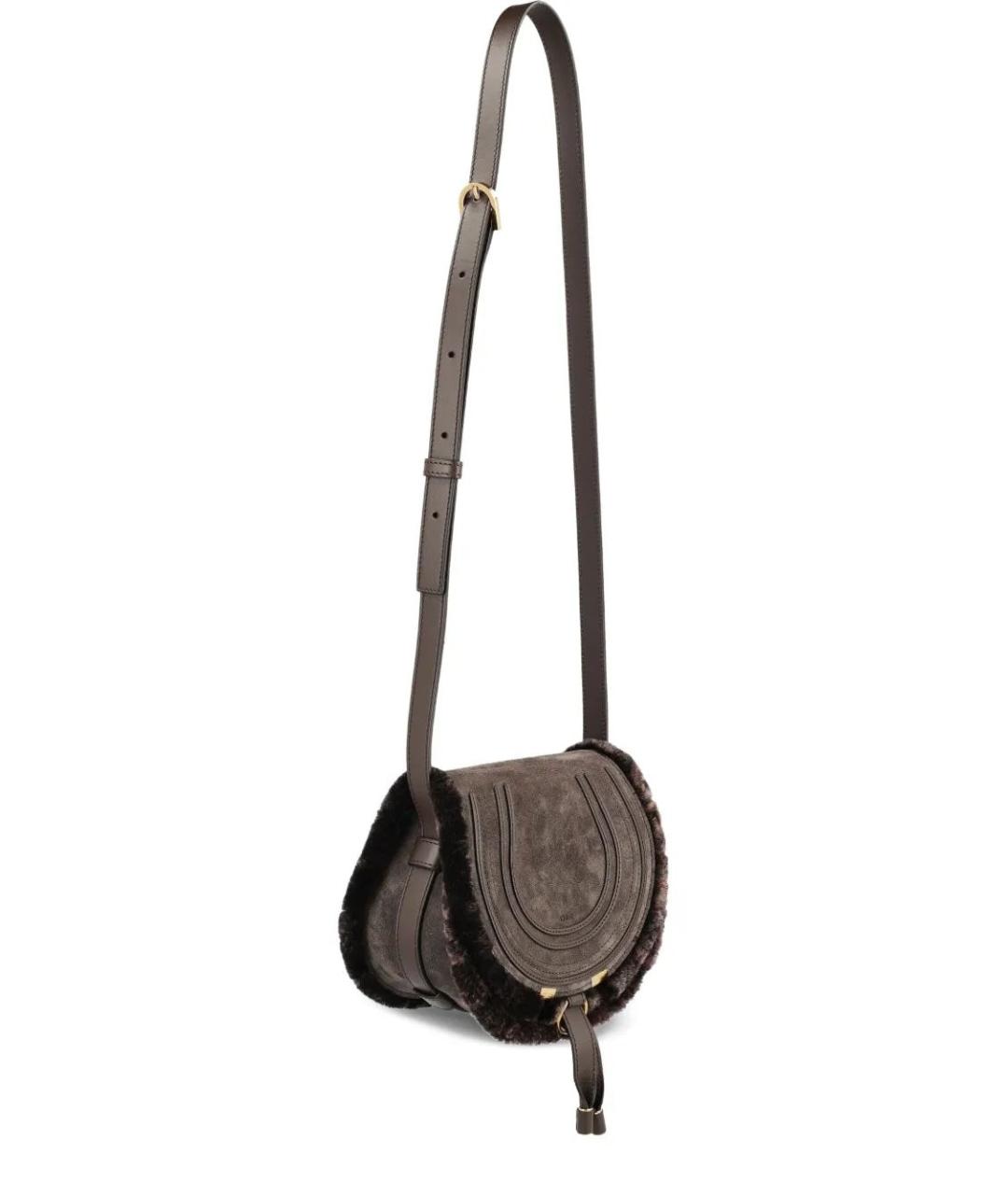 CHLOE Серая замшевая сумка через плечо, фото 3