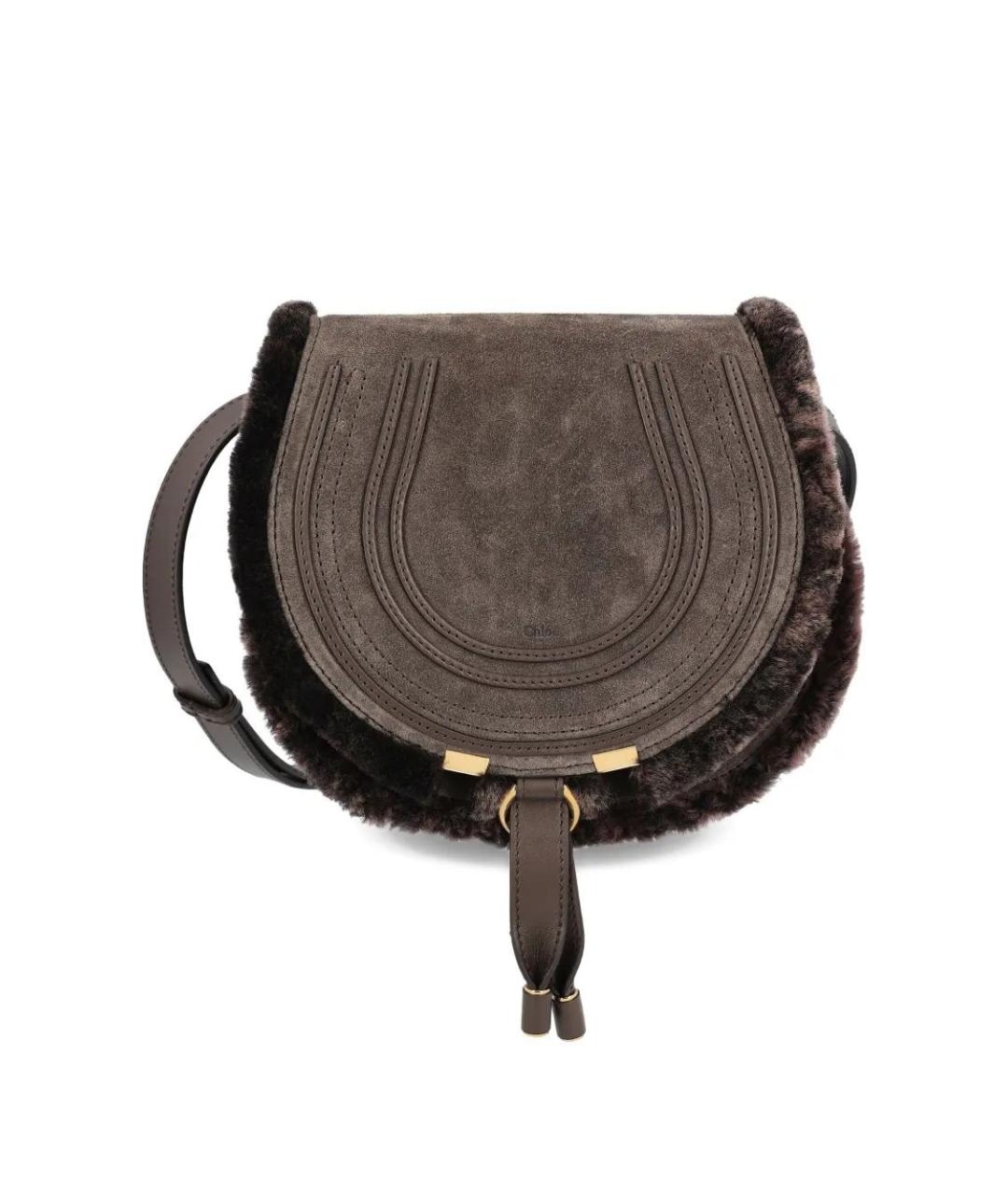 CHLOE Серая замшевая сумка через плечо, фото 1