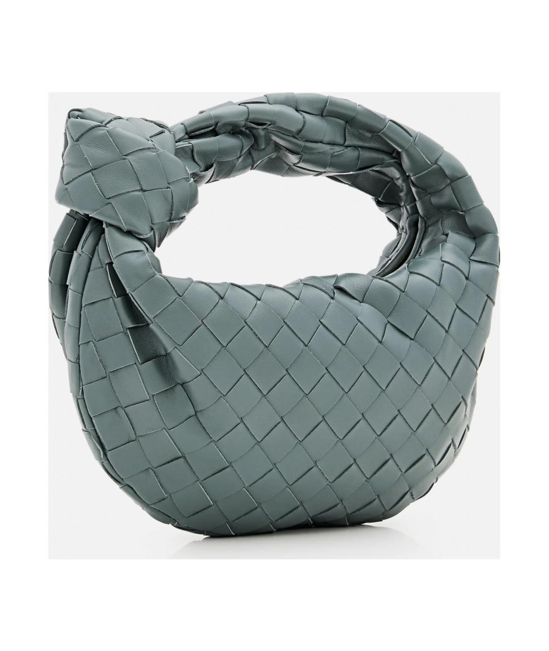 BOTTEGA VENETA Бирюзовая кожаная сумка с короткими ручками, фото 2