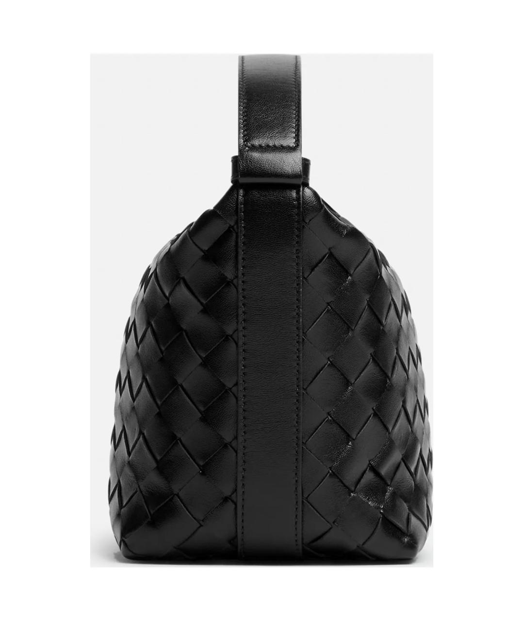 BOTTEGA VENETA Черная кожаная сумка через плечо, фото 2