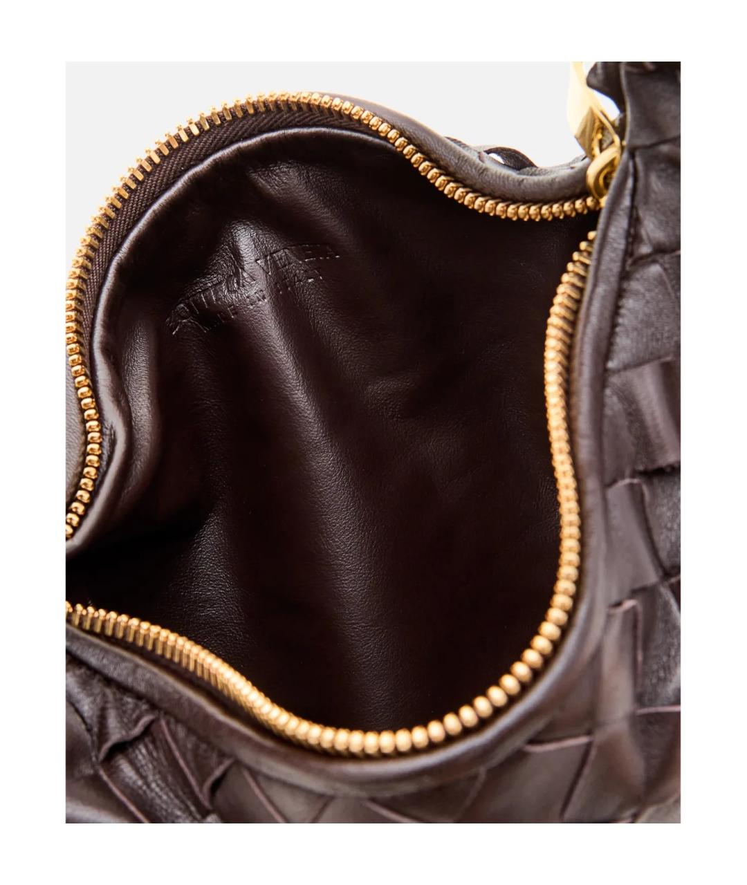 BOTTEGA VENETA Коричневая кожаная сумка с короткими ручками, фото 3
