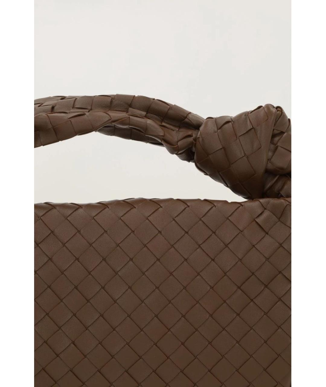 BOTTEGA VENETA Коричневая кожаная сумка через плечо, фото 4