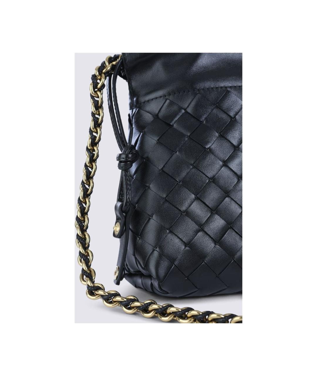 BOTTEGA VENETA Черная кожаная сумка через плечо, фото 4