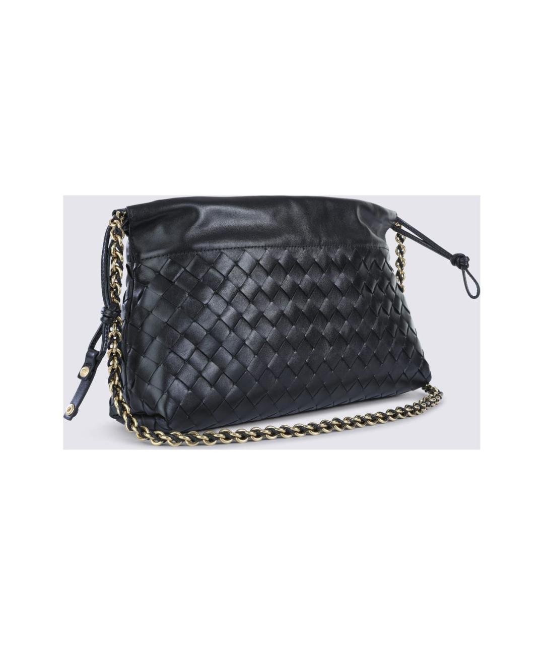 BOTTEGA VENETA Черная кожаная сумка через плечо, фото 2