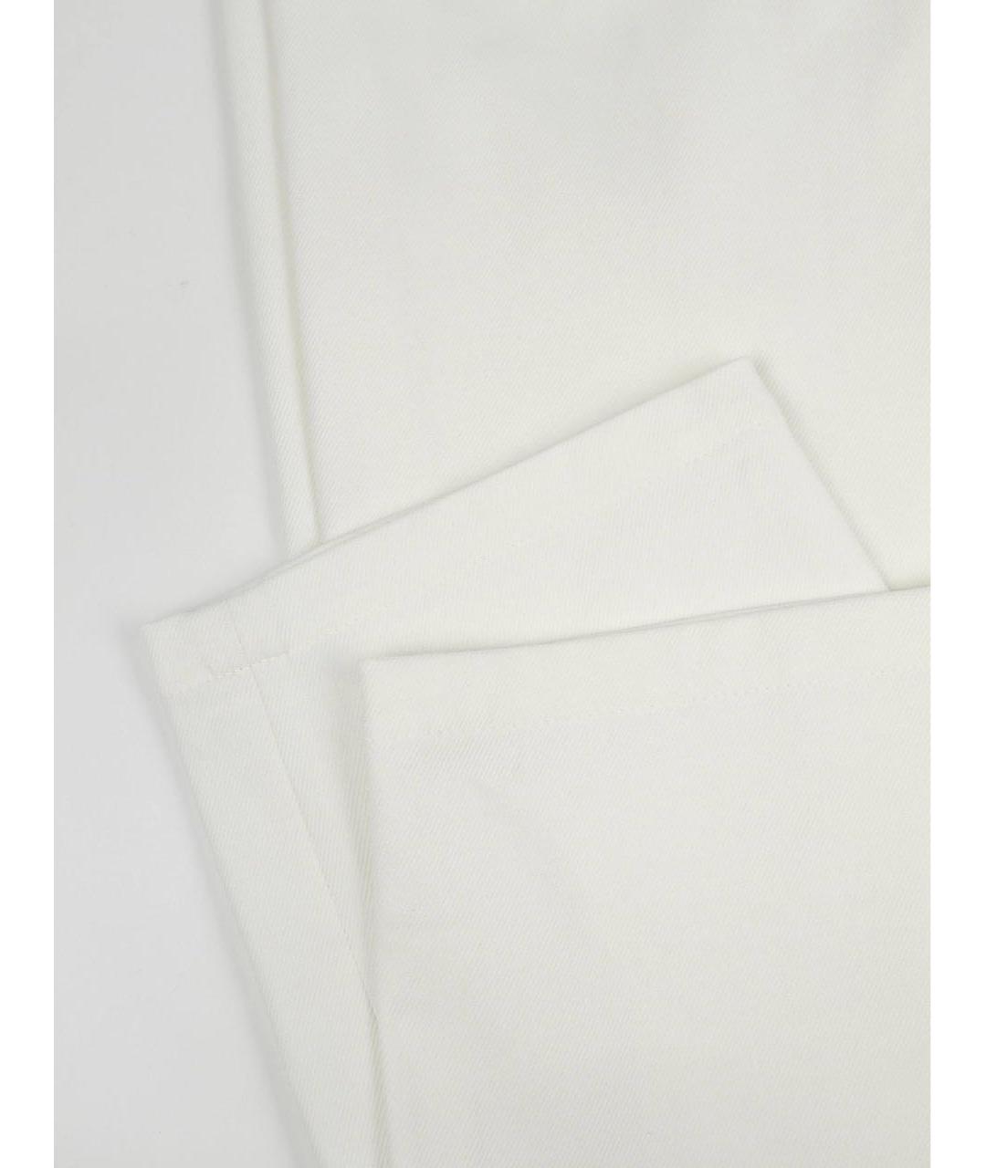 BRUNELLO CUCINELLI Белые хлопко-эластановые прямые брюки, фото 7