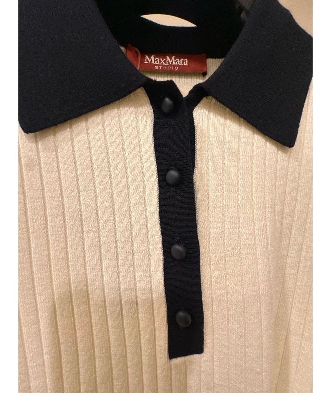 MAX MARA STUDIO Белая вискозная футболка, фото 5