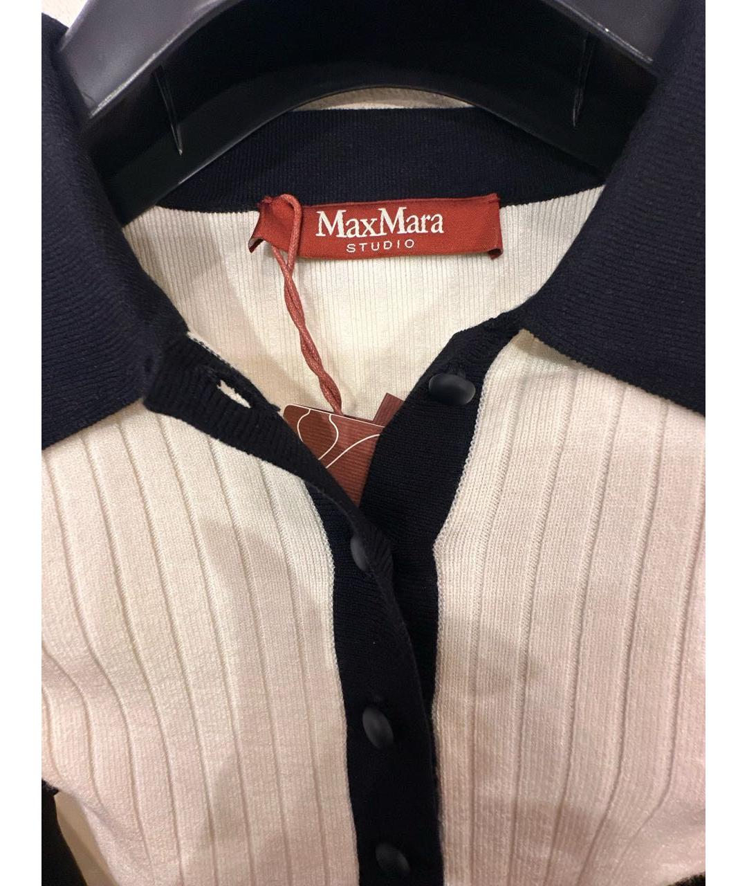 MAX MARA STUDIO Белая вискозная футболка, фото 4