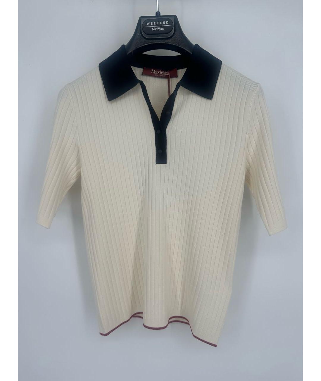 MAX MARA STUDIO Белая вискозная футболка, фото 2