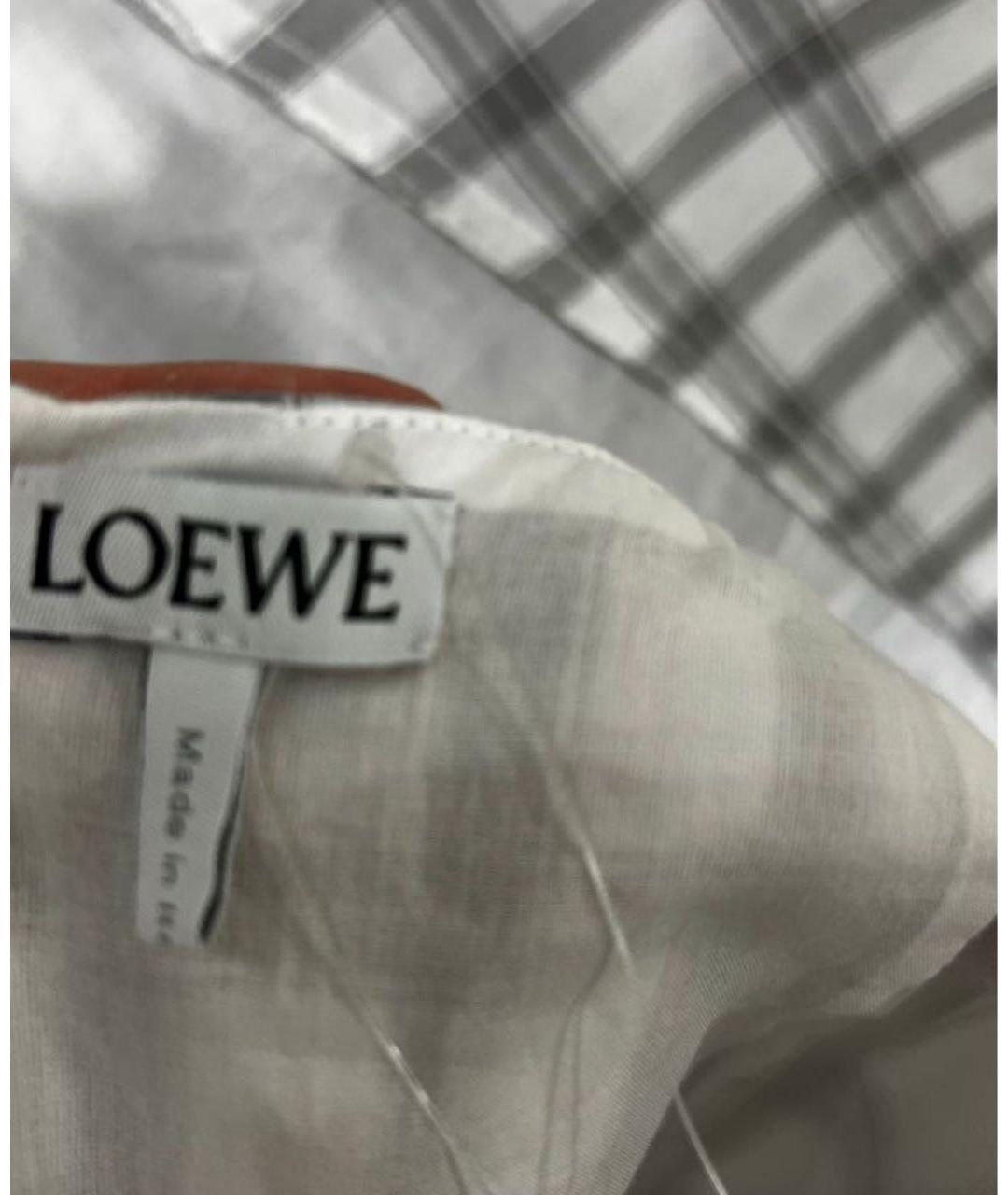 LOEWE Белая хлопковая юбка миди, фото 4