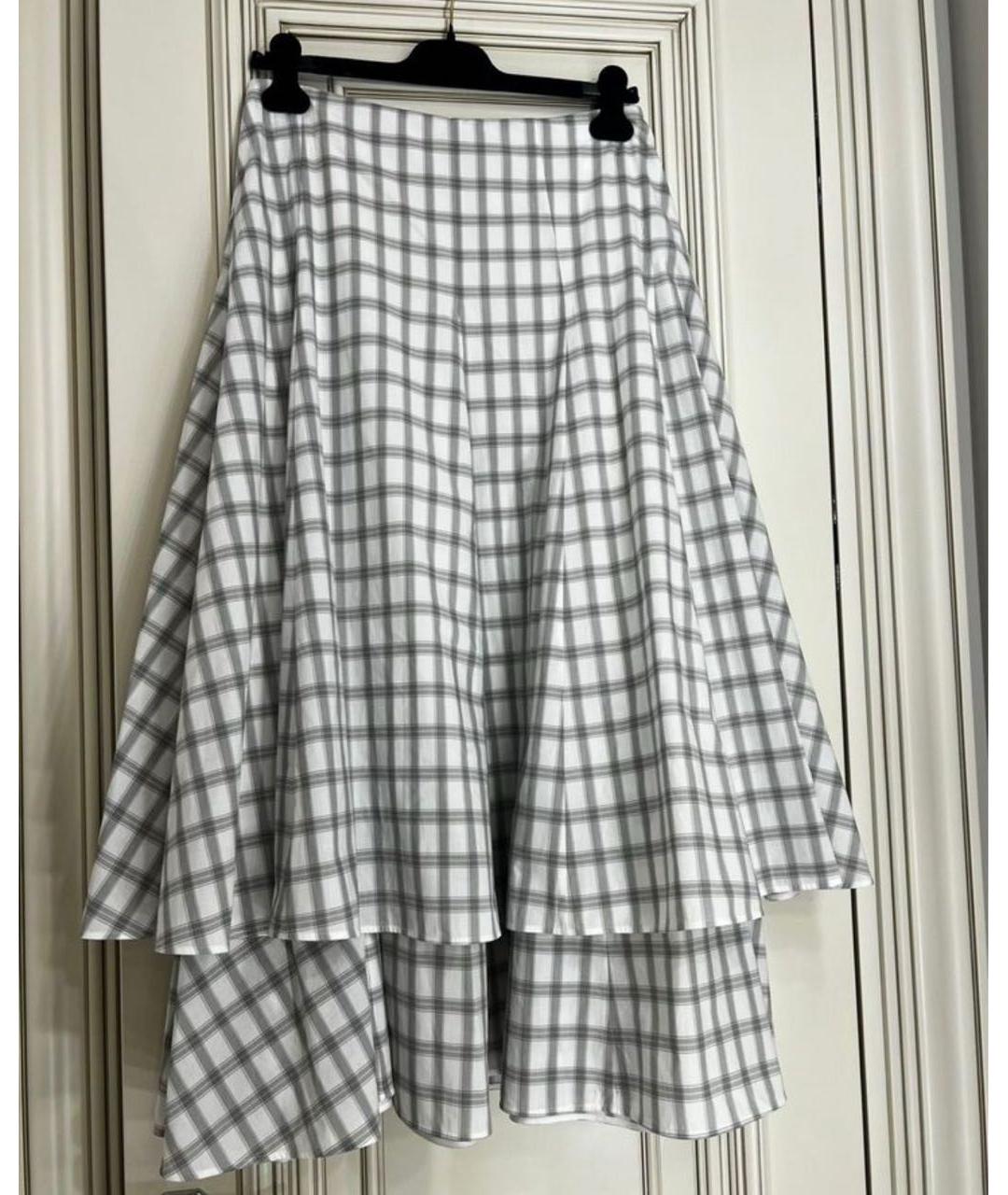 LOEWE Белая хлопковая юбка миди, фото 5