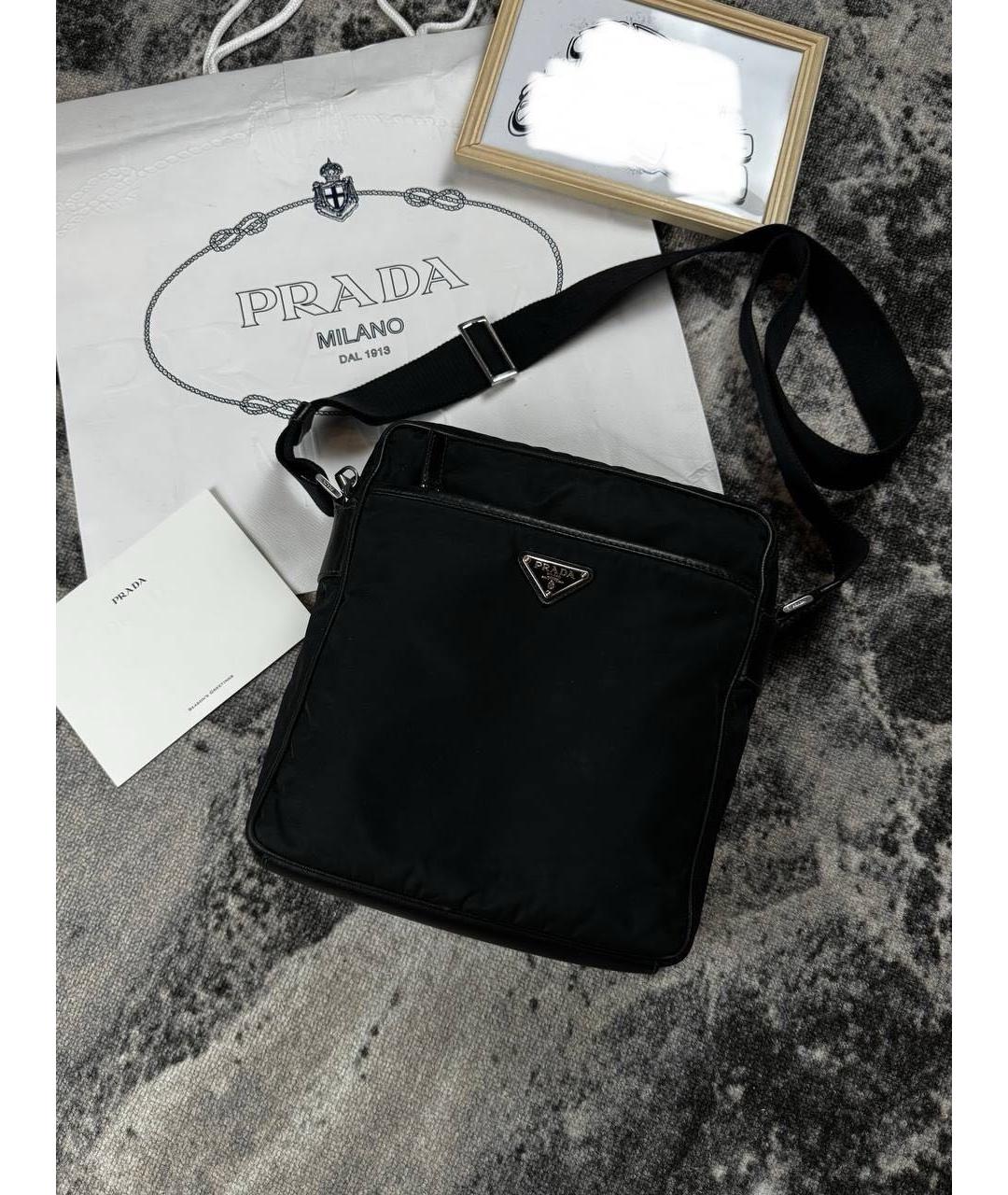 PRADA Черная барсетка, фото 6