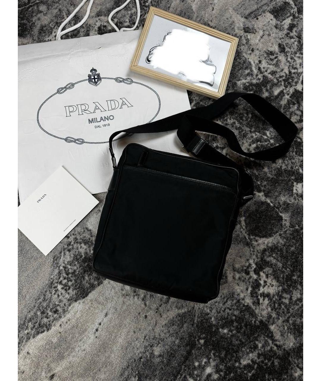 PRADA Черная барсетка, фото 3