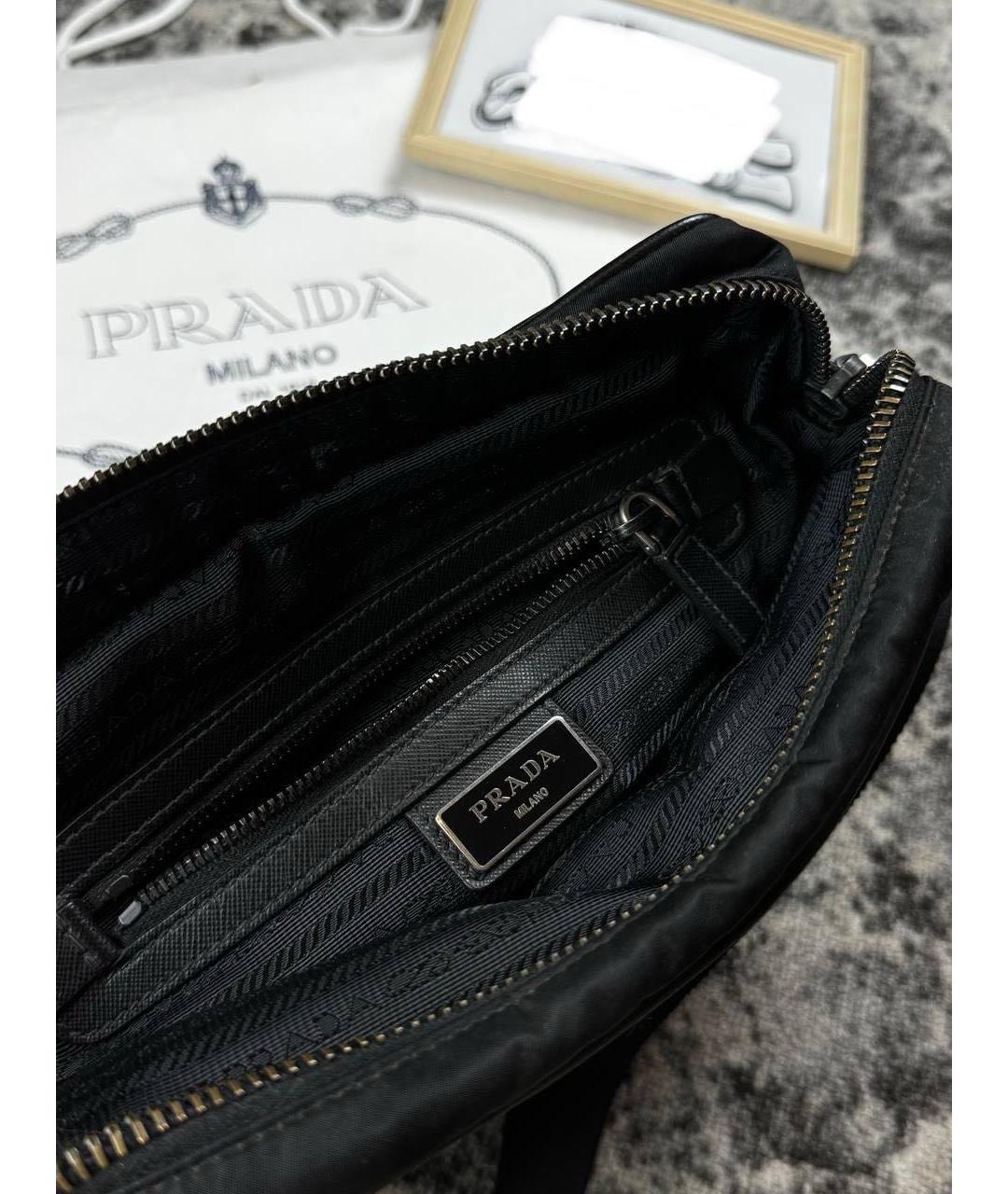 PRADA Черная барсетка, фото 5