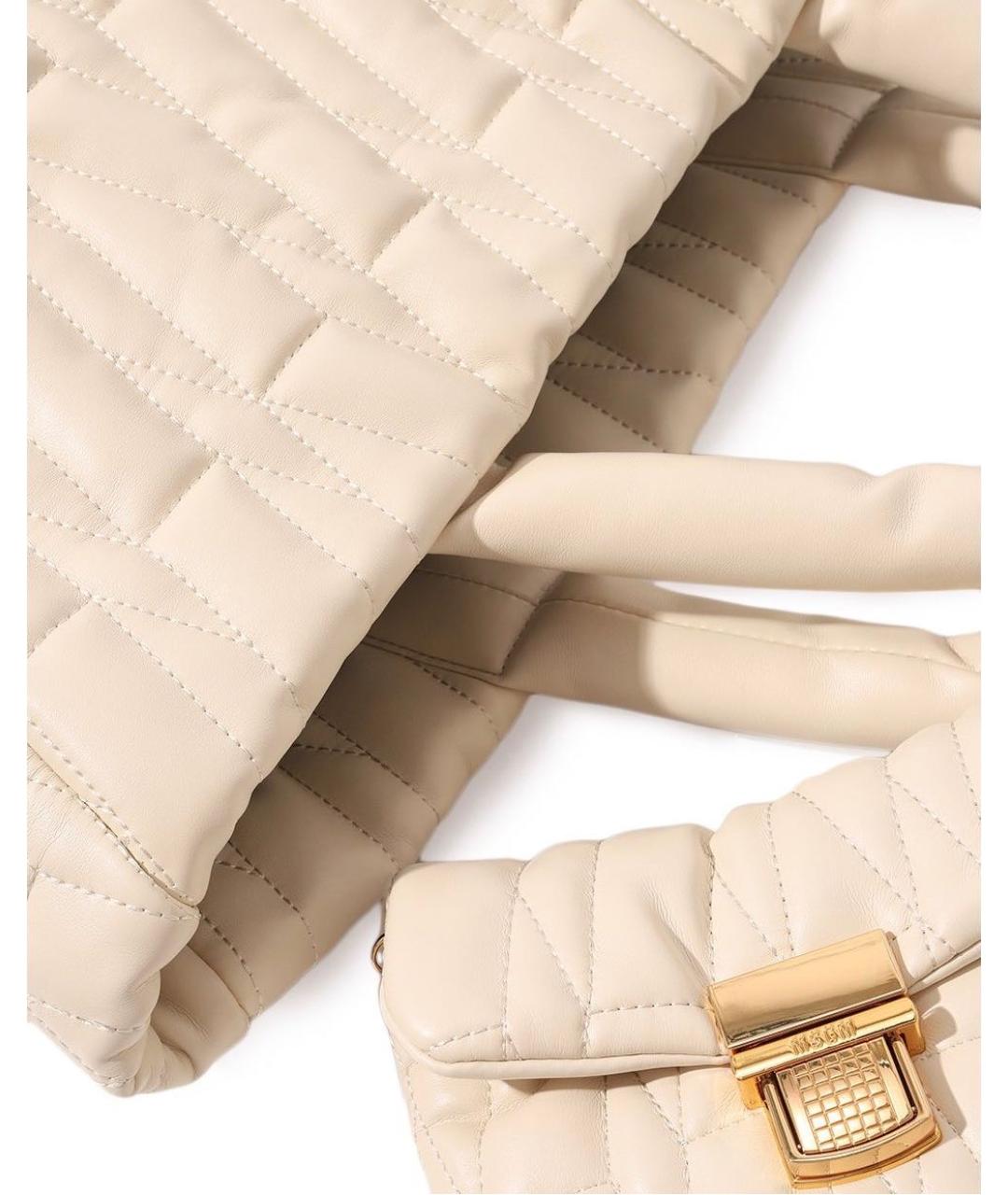 MSGM Бежевая сумка тоут из искусственной кожи, фото 4