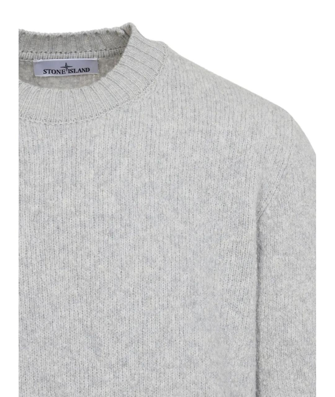 STONE ISLAND Серый шерстяной джемпер / свитер, фото 4