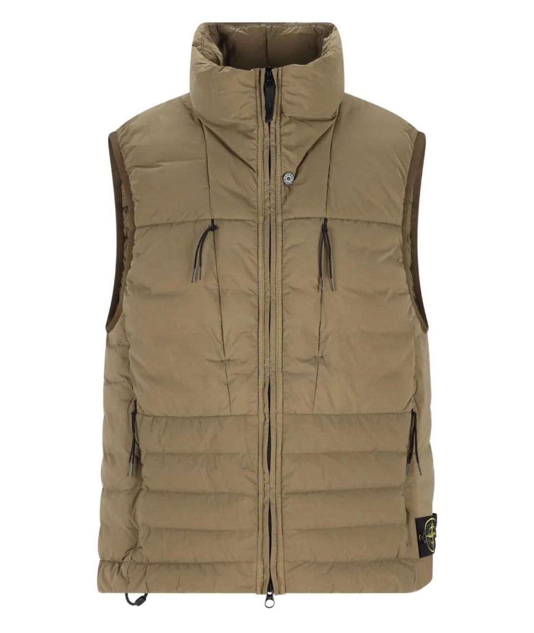 STONE ISLAND Хаки полиамидовый жилет, фото 1