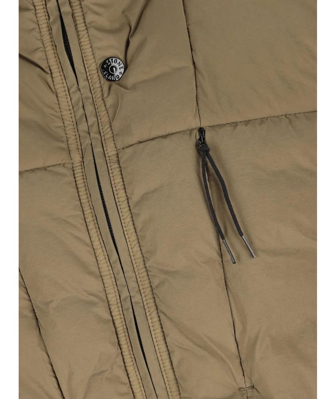 STONE ISLAND Хаки полиамидовый жилет, фото 3