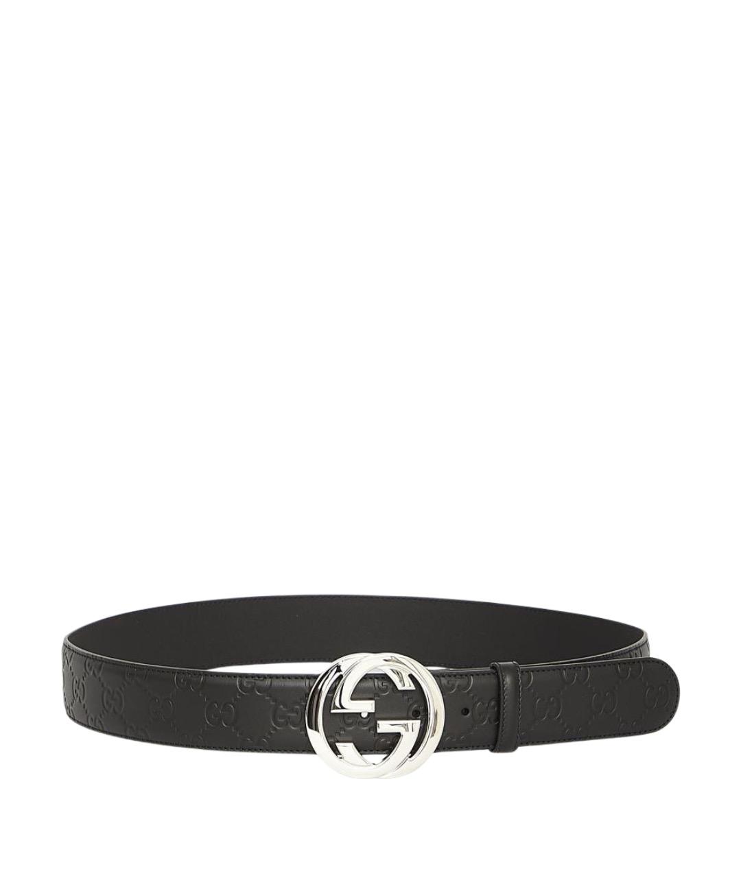 GUCCI Черный кожаный ремень, фото 1