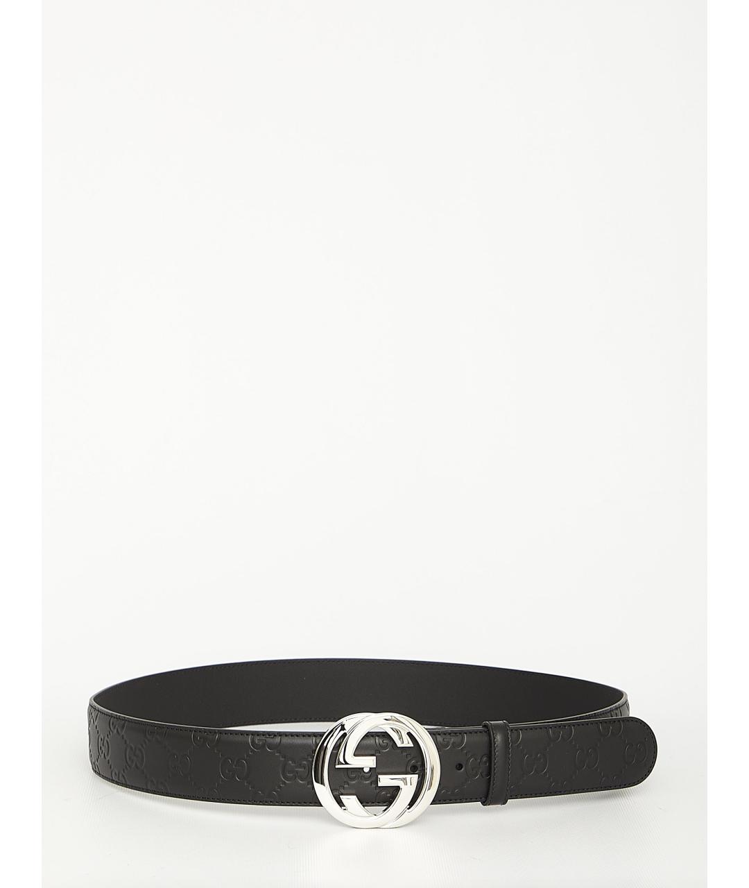 GUCCI Черный кожаный ремень, фото 4