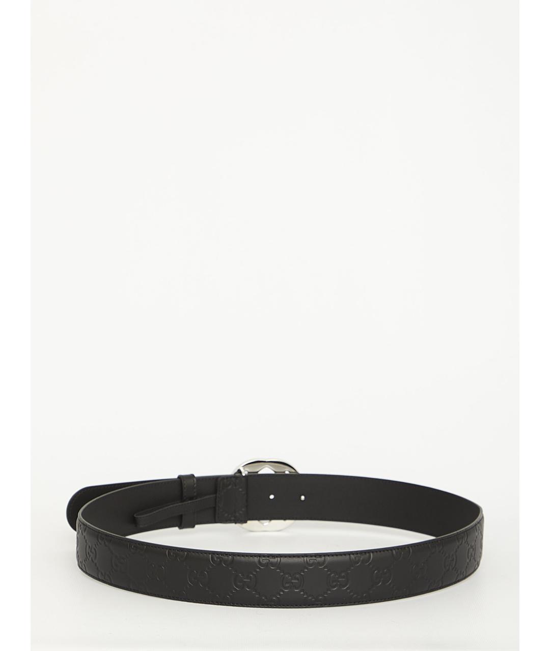 GUCCI Черный кожаный ремень, фото 2