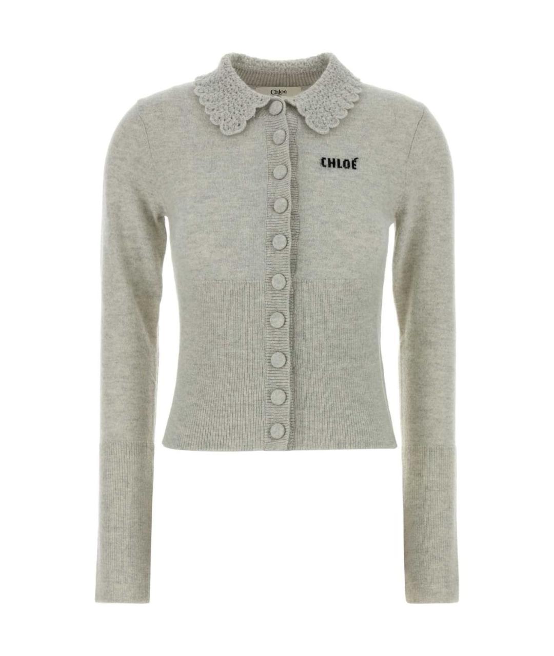 CHLOE Серый шерстяной кардиган, фото 1