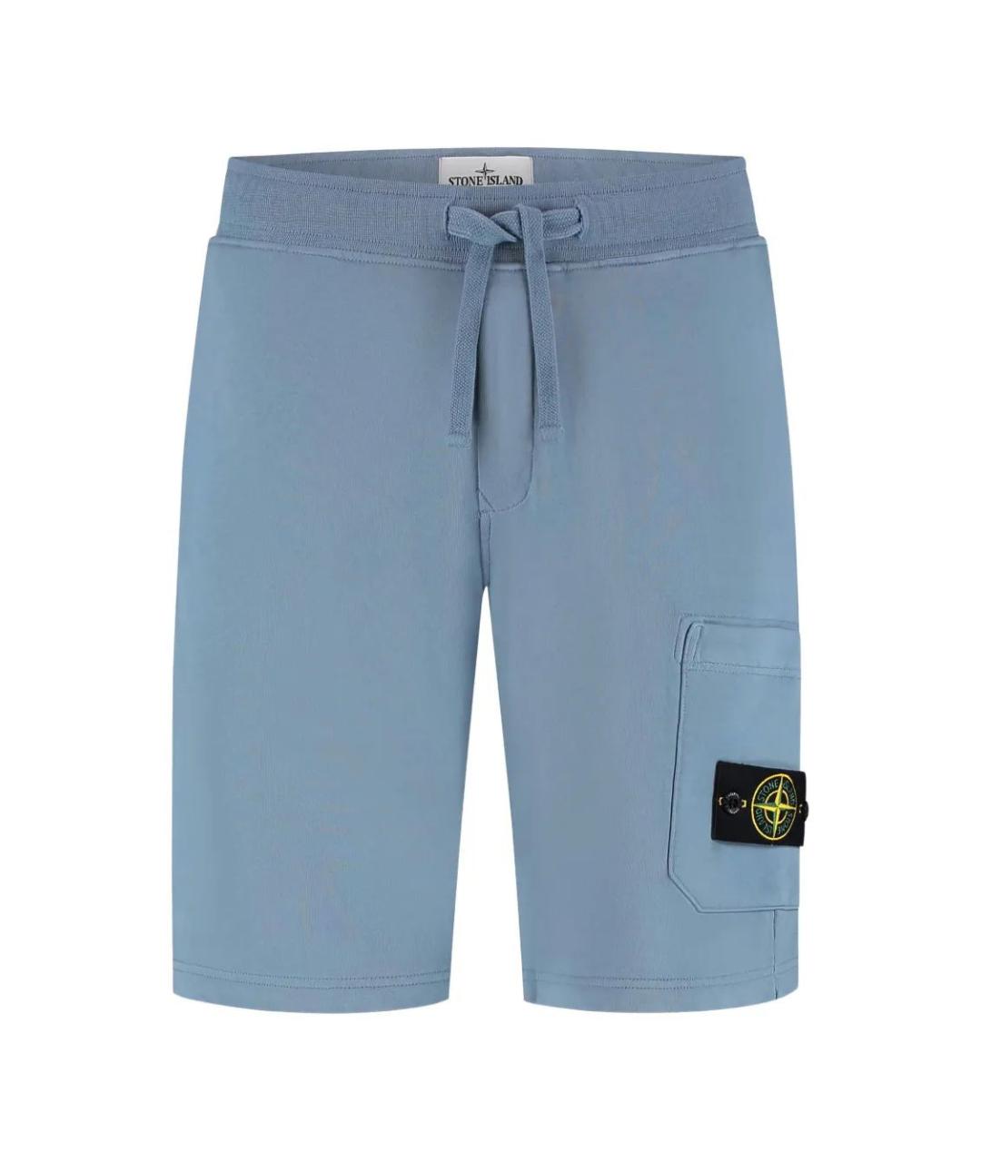 STONE ISLAND Голубые хлопковые шорты, фото 1