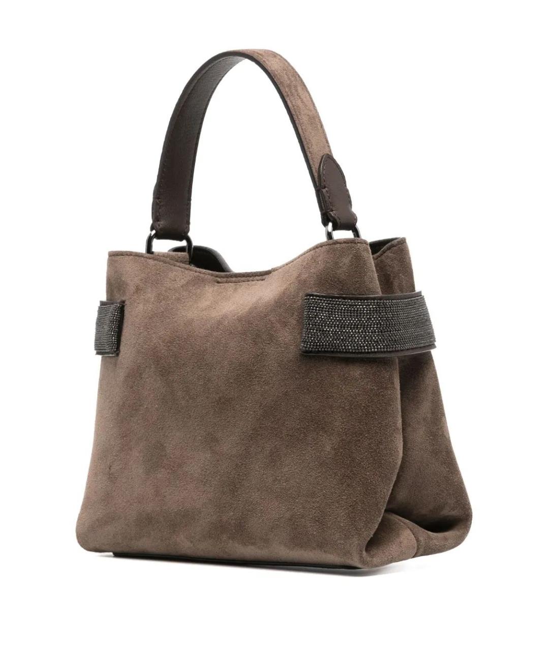 BRUNELLO CUCINELLI Коричневая кожаная сумка тоут, фото 2