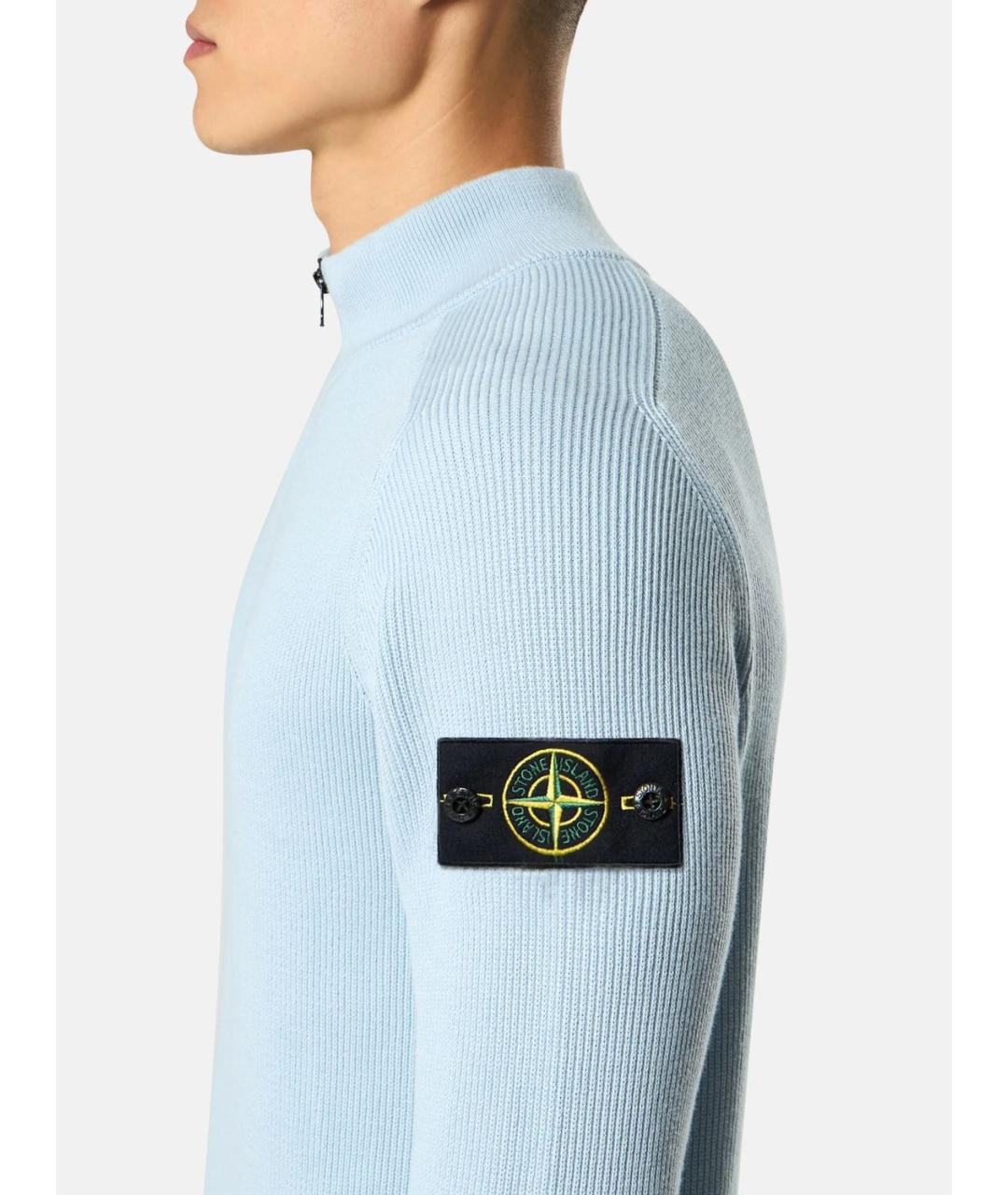 STONE ISLAND Синий хлопковый джемпер / свитер, фото 2