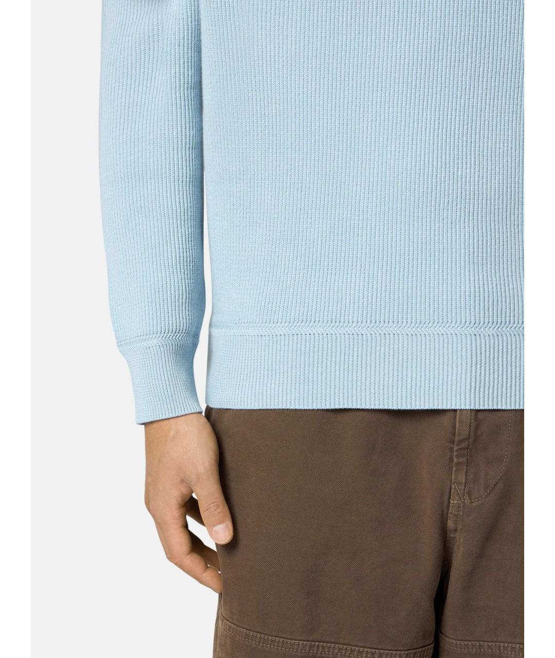 STONE ISLAND Синий хлопковый джемпер / свитер, фото 3