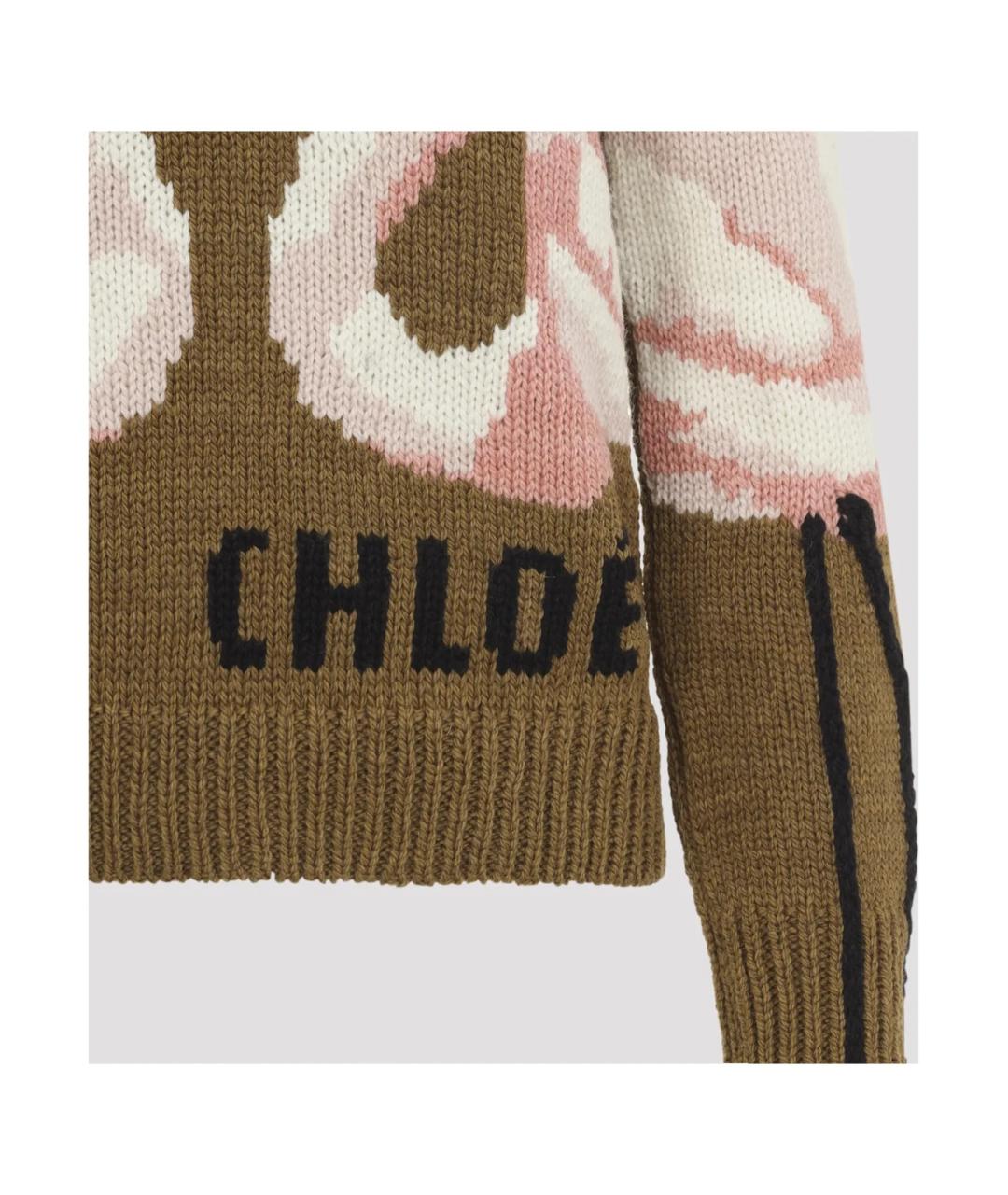 CHLOE Коричневый шерстяной джемпер / свитер, фото 3