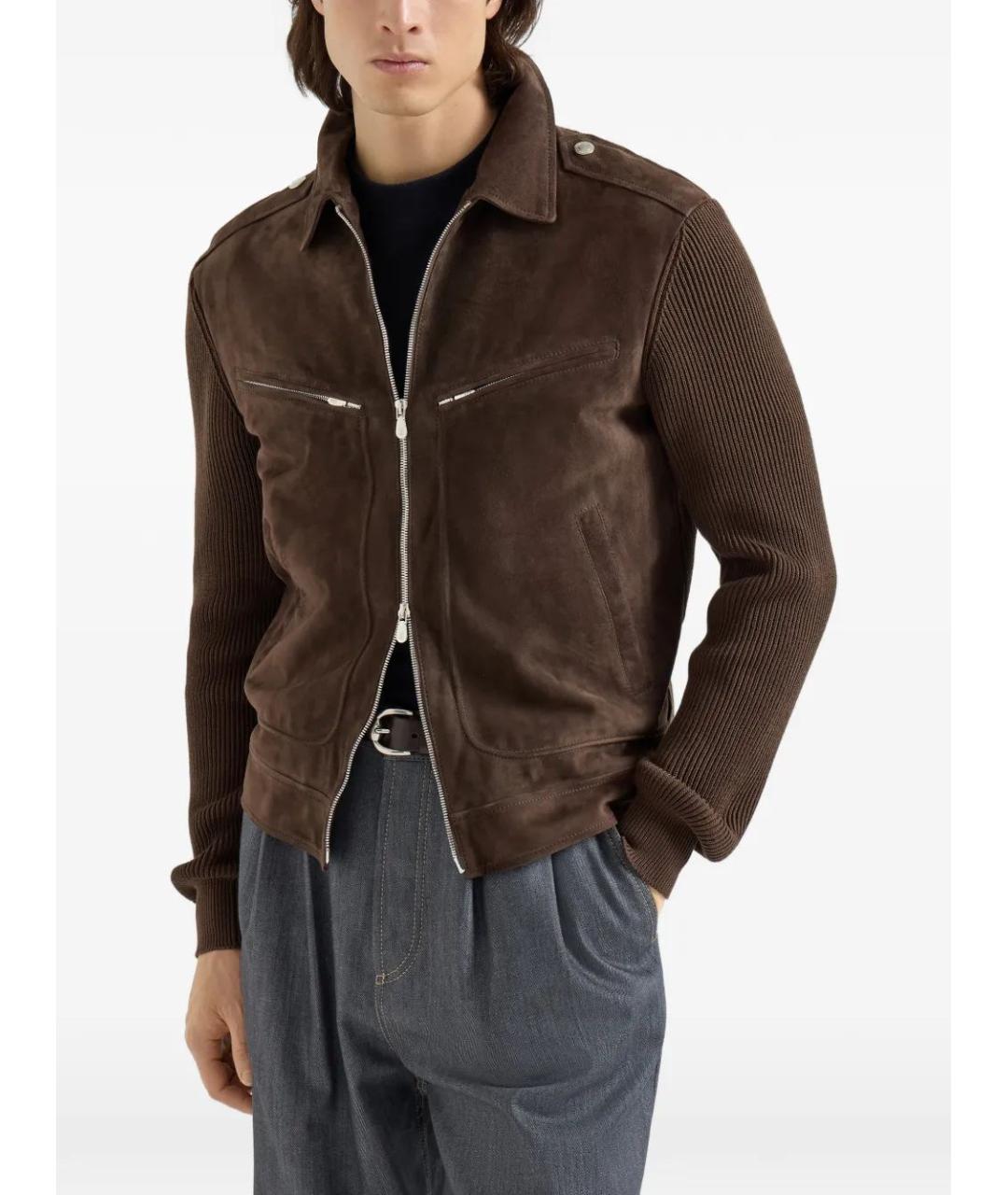 BRUNELLO CUCINELLI Кожаная куртка, фото 4