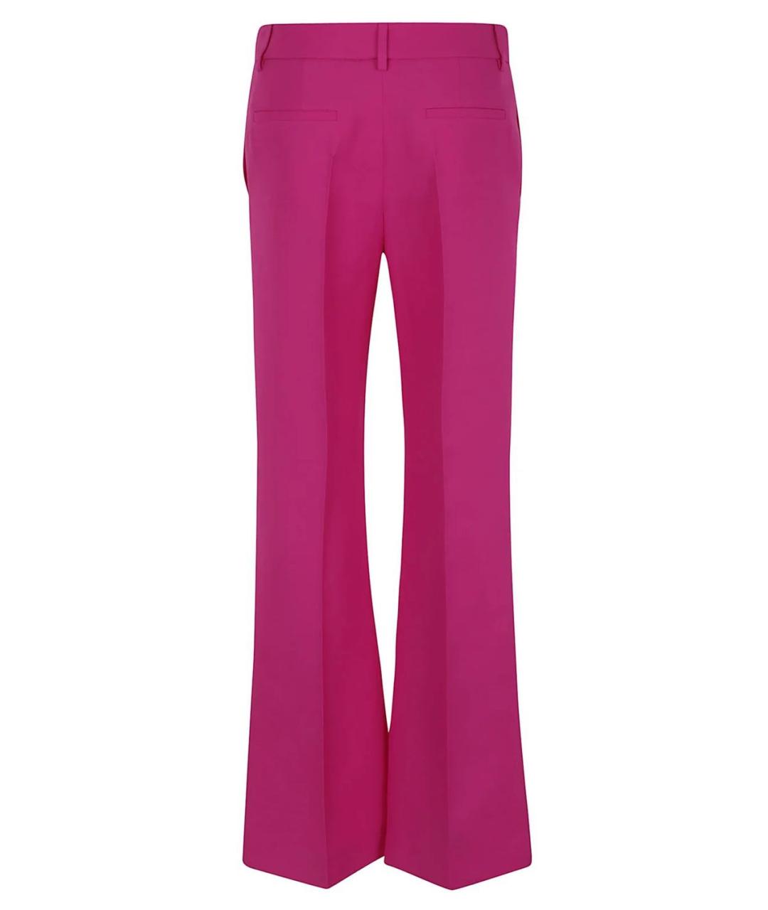 VALENTINO Розовые шерстяные прямые брюки, фото 2