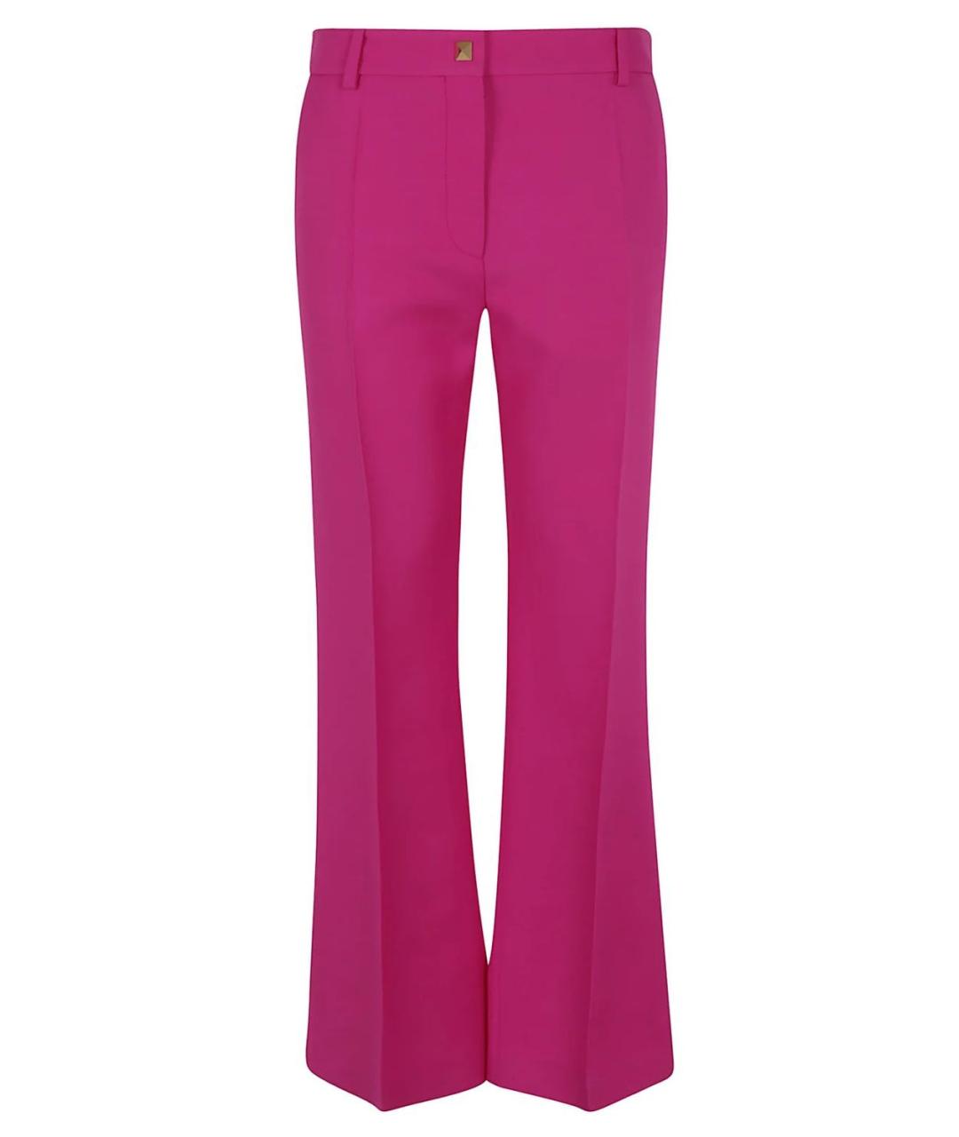 VALENTINO Розовые шерстяные прямые брюки, фото 1