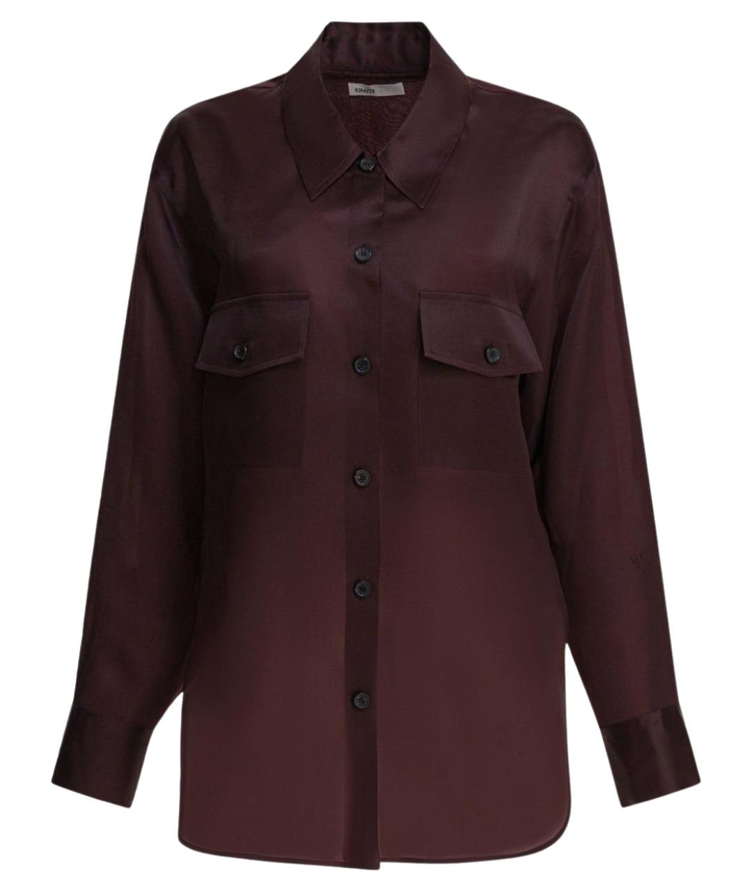 KHAITE Бордовая шелковая рубашка, фото 1