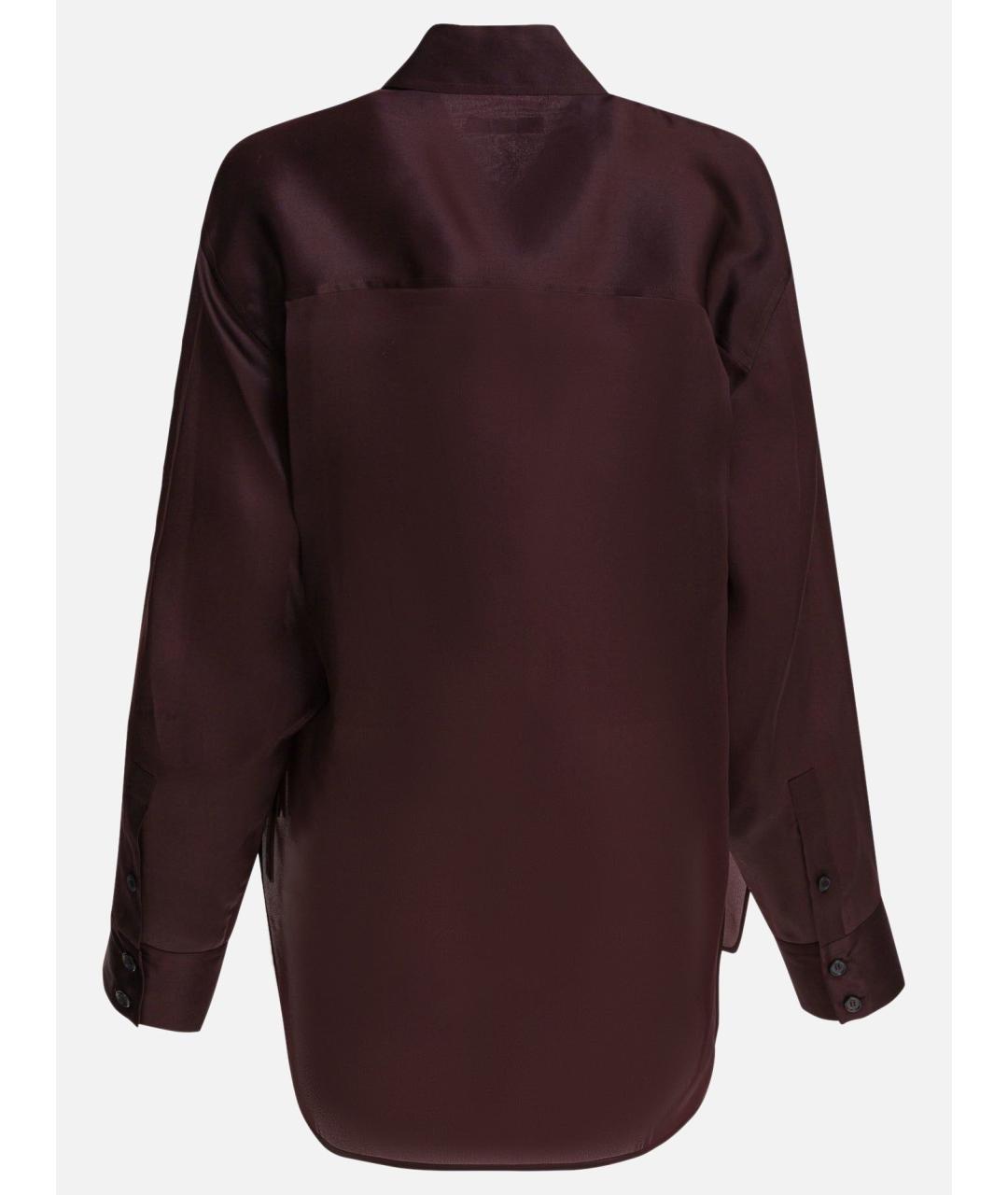 KHAITE Бордовая шелковая рубашка, фото 2