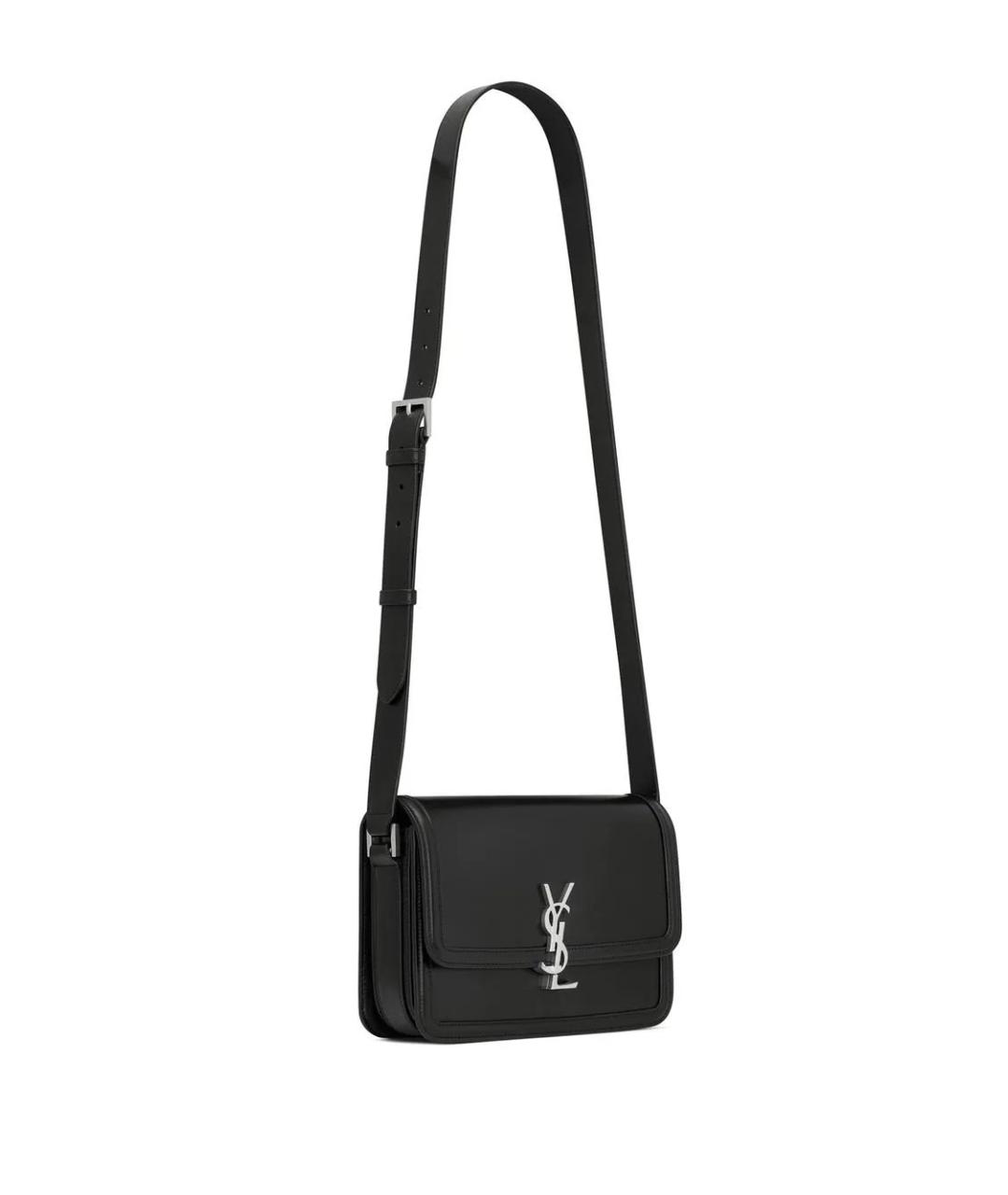 SAINT LAURENT Черная кожаная сумка на плечо, фото 3