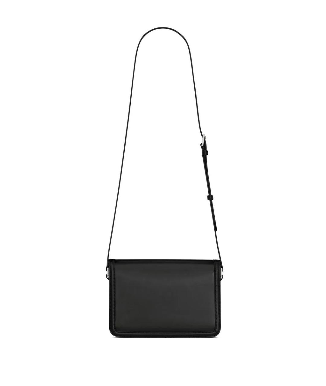 SAINT LAURENT Черная кожаная сумка на плечо, фото 2