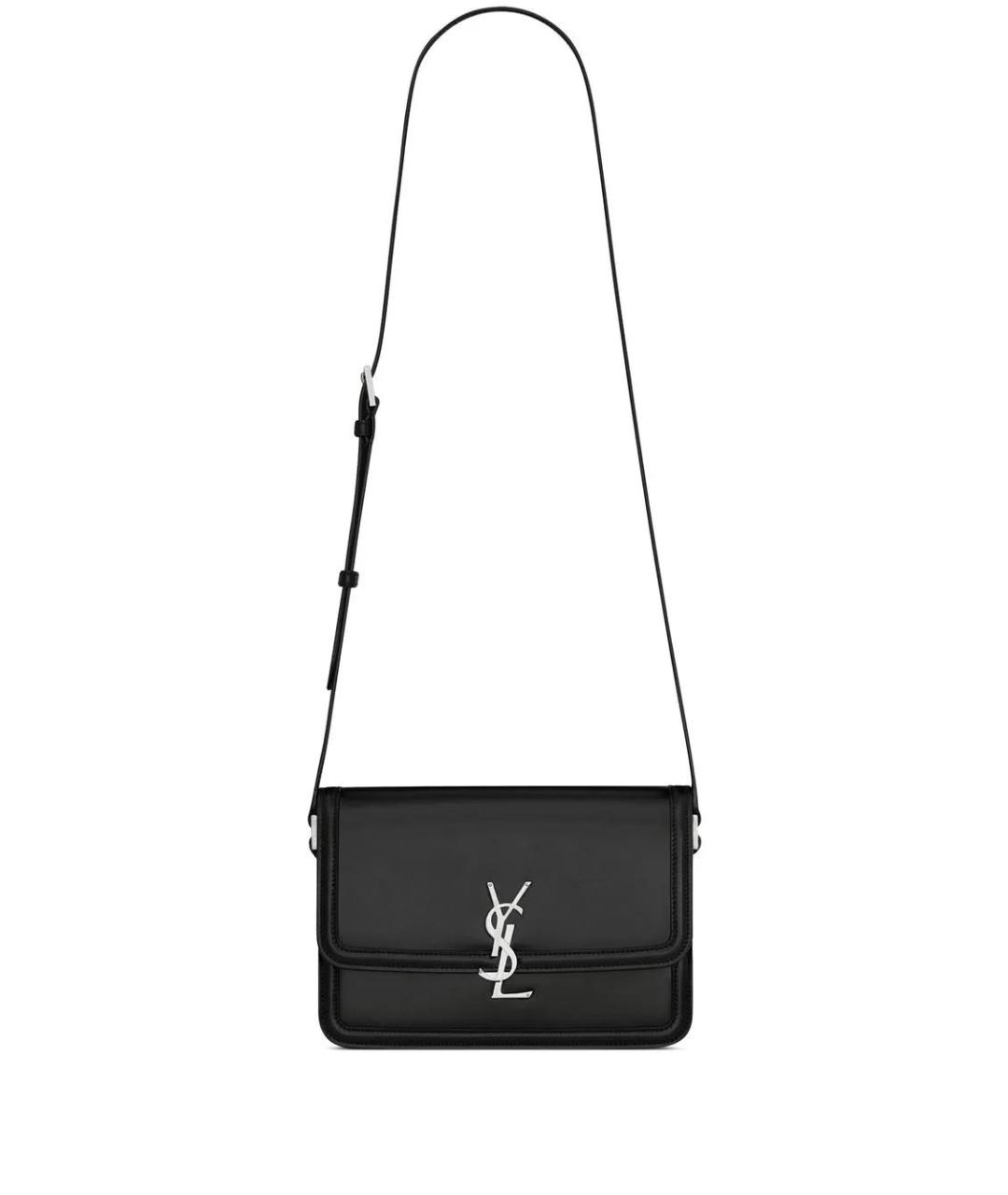 SAINT LAURENT Черная кожаная сумка на плечо, фото 1