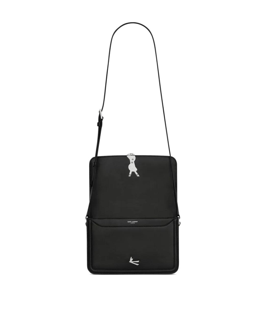 SAINT LAURENT Черная кожаная сумка на плечо, фото 5