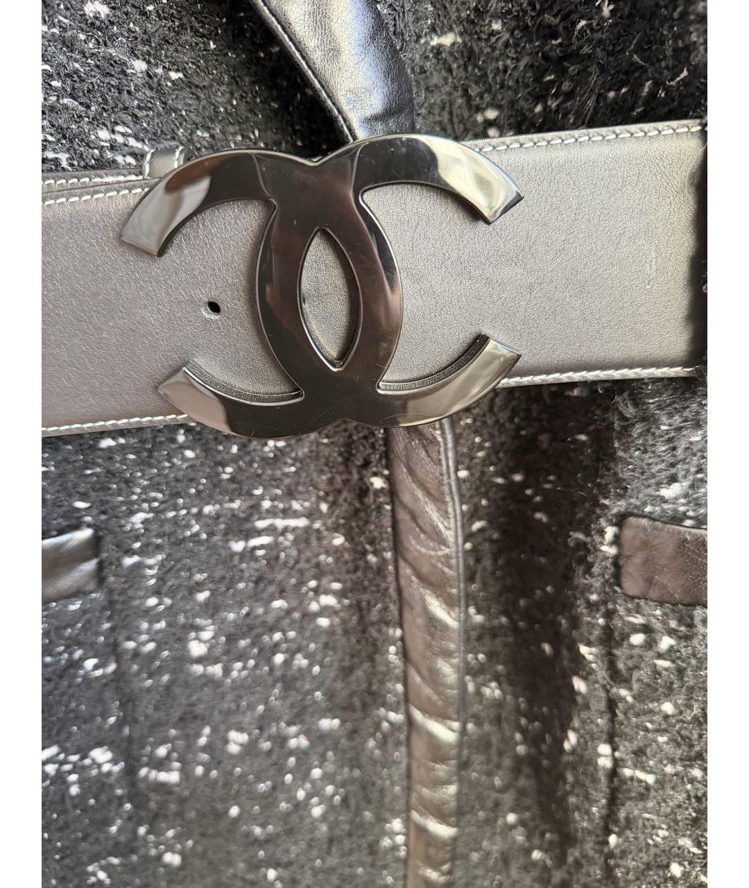 CHANEL Черное твидовое пальто, фото 3