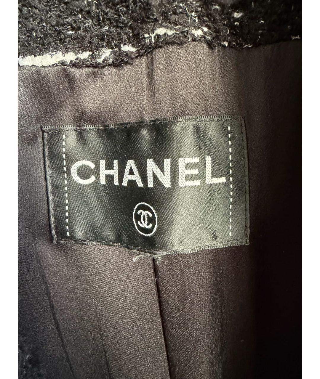 CHANEL Черное твидовое пальто, фото 4