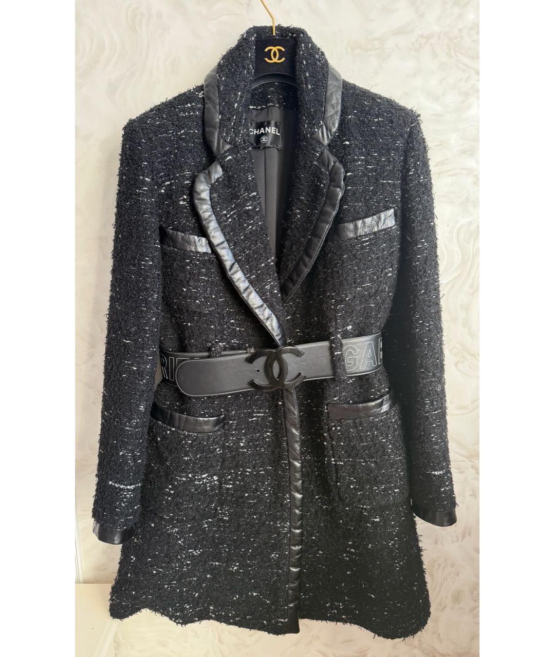 CHANEL Черное твидовое пальто, фото 8