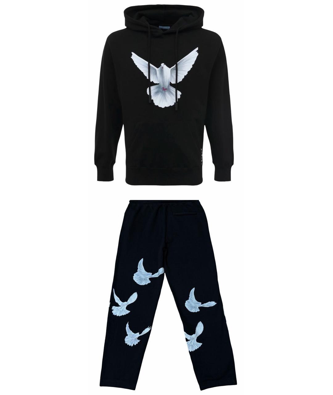 3.PARADIS Черный хлопковый спортивный костюм, фото 1