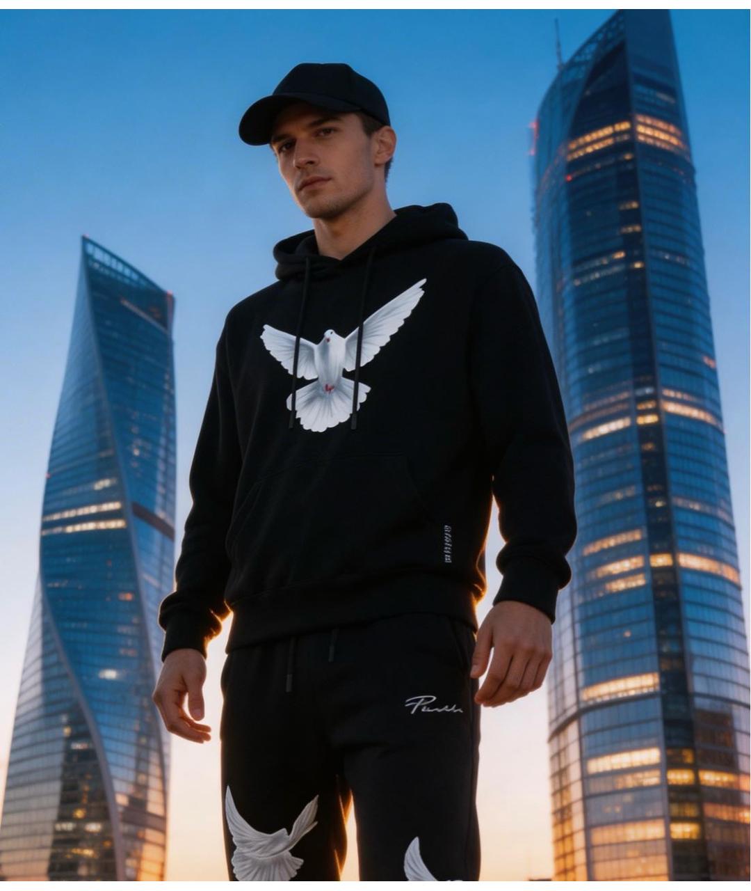 3.PARADIS Черный хлопковый спортивный костюм, фото 8