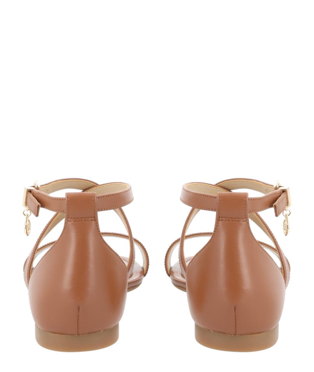 MICHAEL KORS Бежевые кожаные сандалии, фото 4