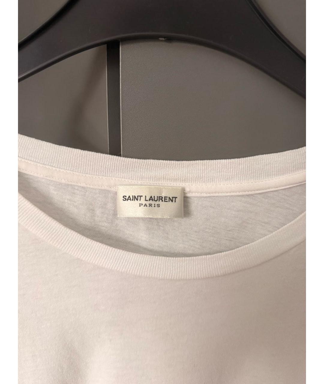 SAINT LAURENT Белая хлопковая футболка, фото 4