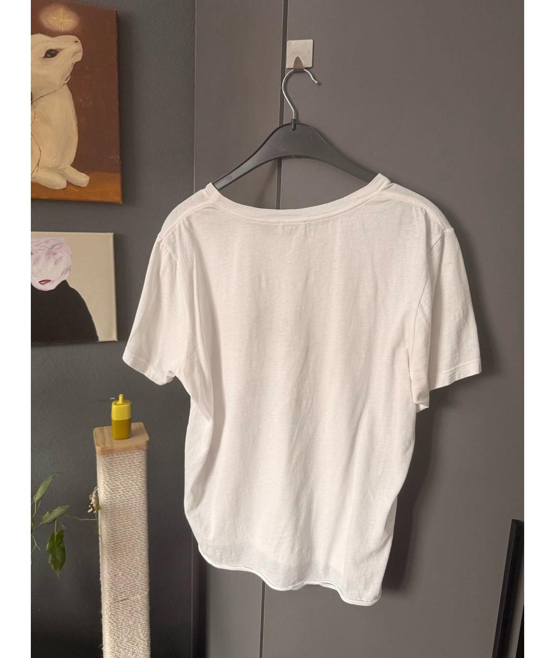 SAINT LAURENT Белая хлопковая футболка, фото 2