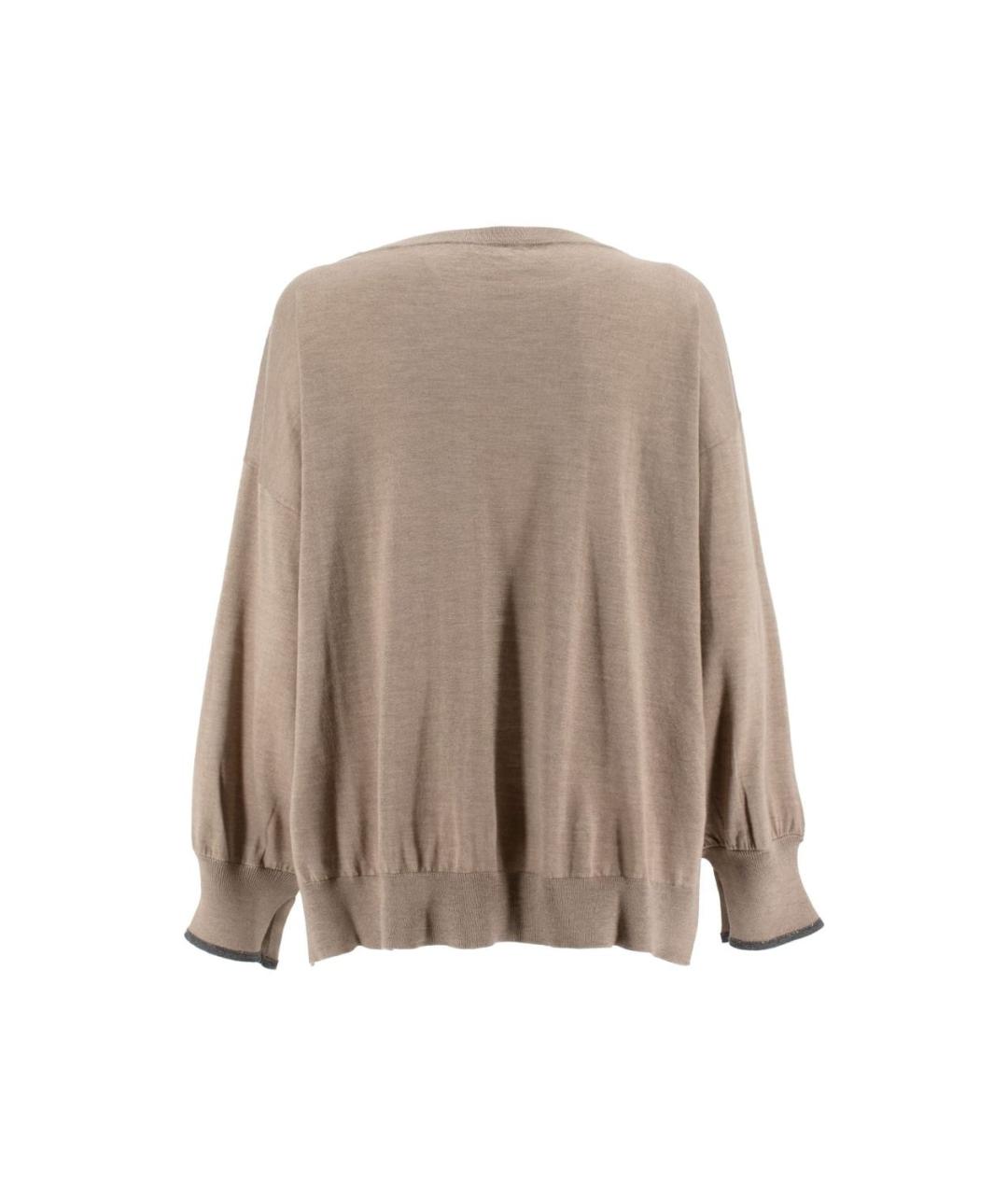 BRUNELLO CUCINELLI Бежевый кашемировый джемпер / свитер, фото 2