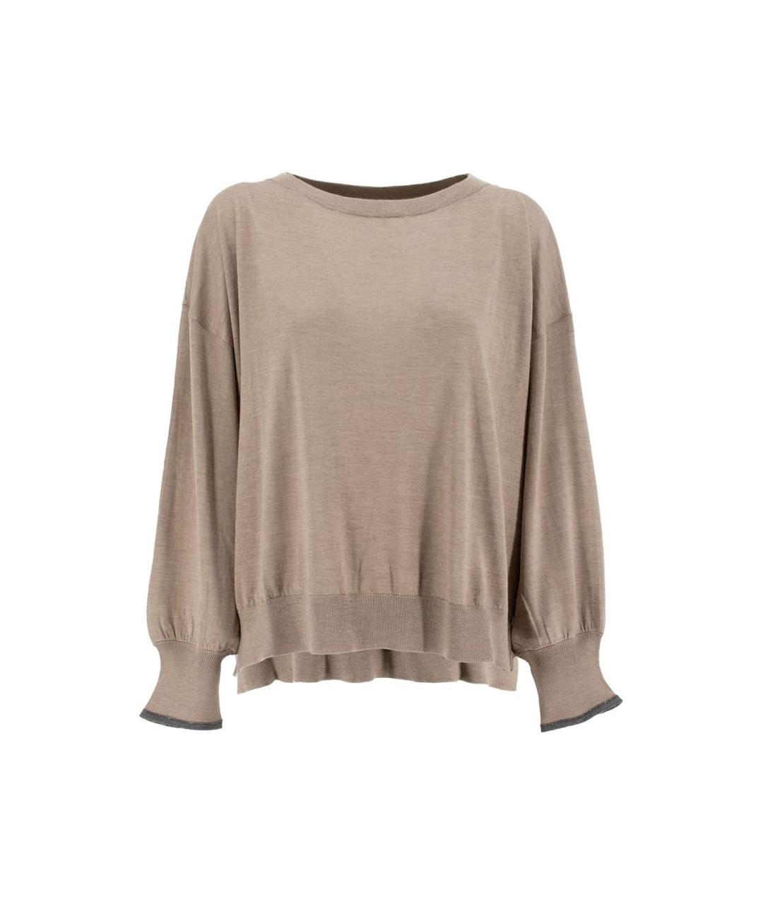 BRUNELLO CUCINELLI Бежевый кашемировый джемпер / свитер, фото 1