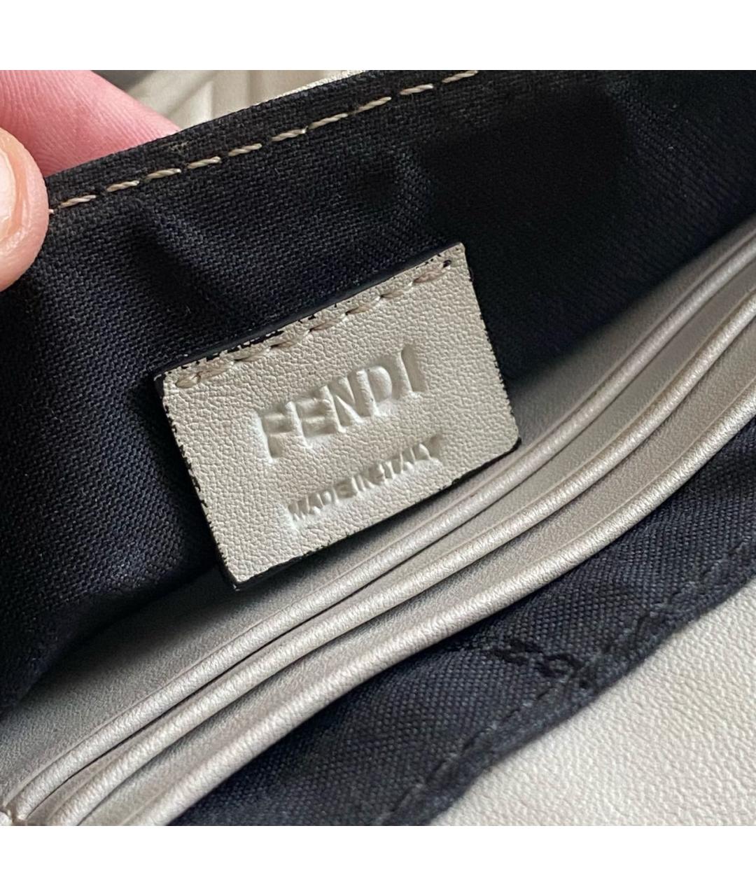 FENDI Белая кожаная сумка через плечо, фото 7